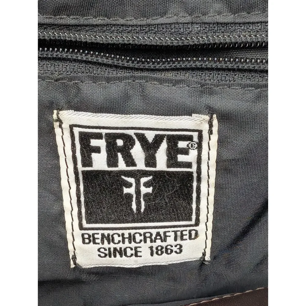 Frye Briefcase Messenger Bag Laptop Cherry Brown Leather Vintage Work School
